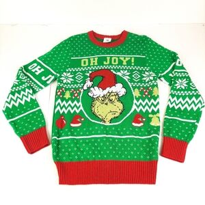🔥Dr. Seuss The Grinch Oh Joy Ugly Christmas Holiday Sweater Men's Medium 38-40